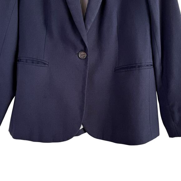 J.Crew‎ Navy Parker Blazer in Wool Flannel One-Button, Size 6P - Picture 5 of 12